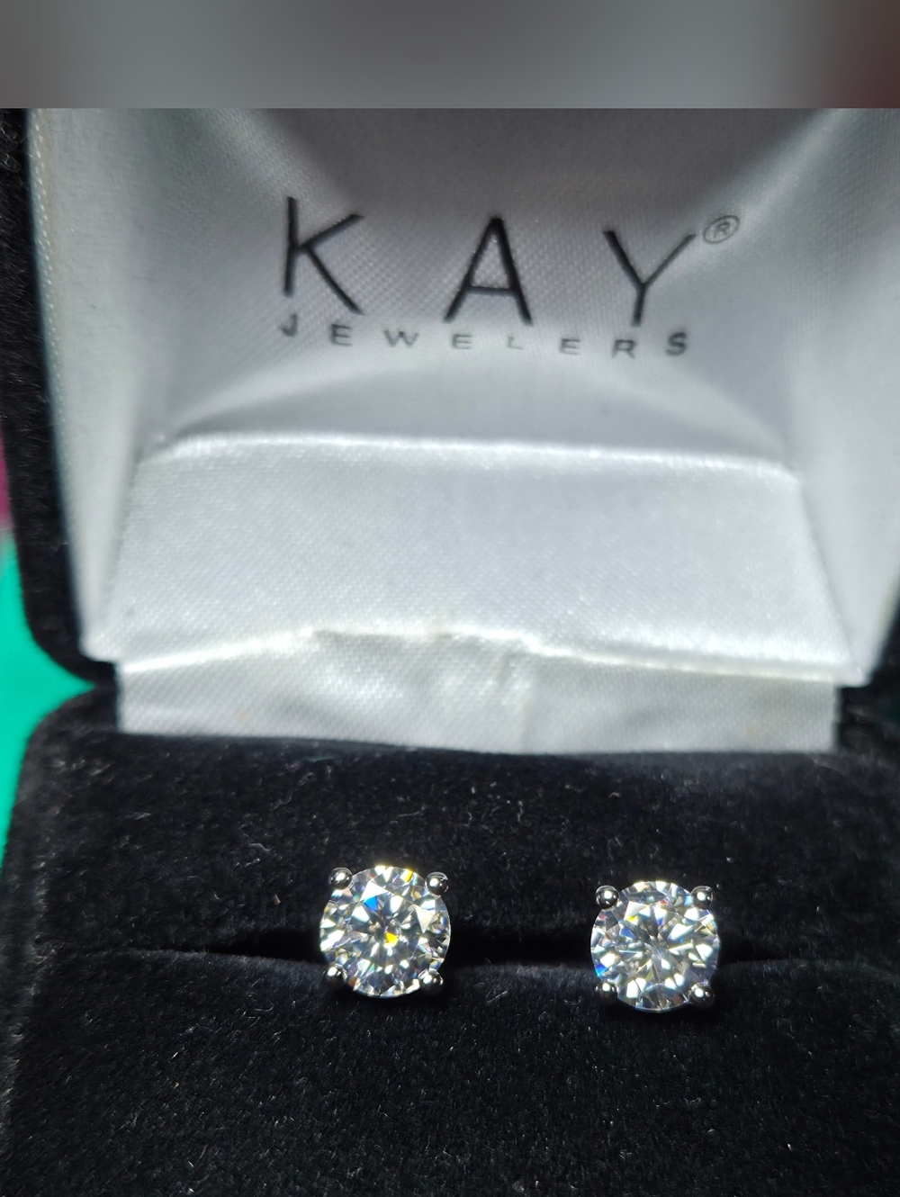 New Kay Jewelers 2ct Moissanite Diamond Stud Earrings - Picture 14 of 15